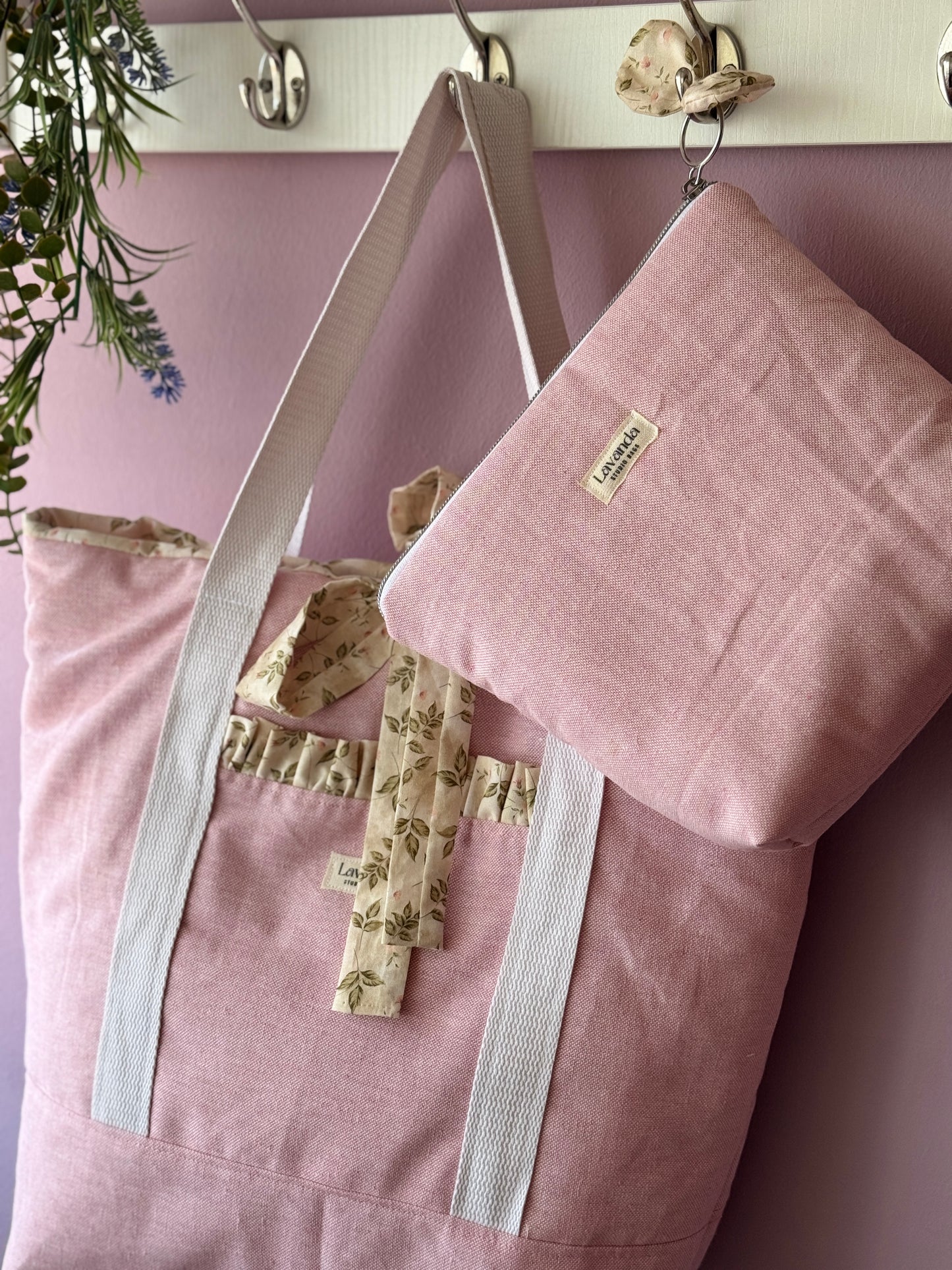 A. Tote bag playita culla cotton ,pastel pink