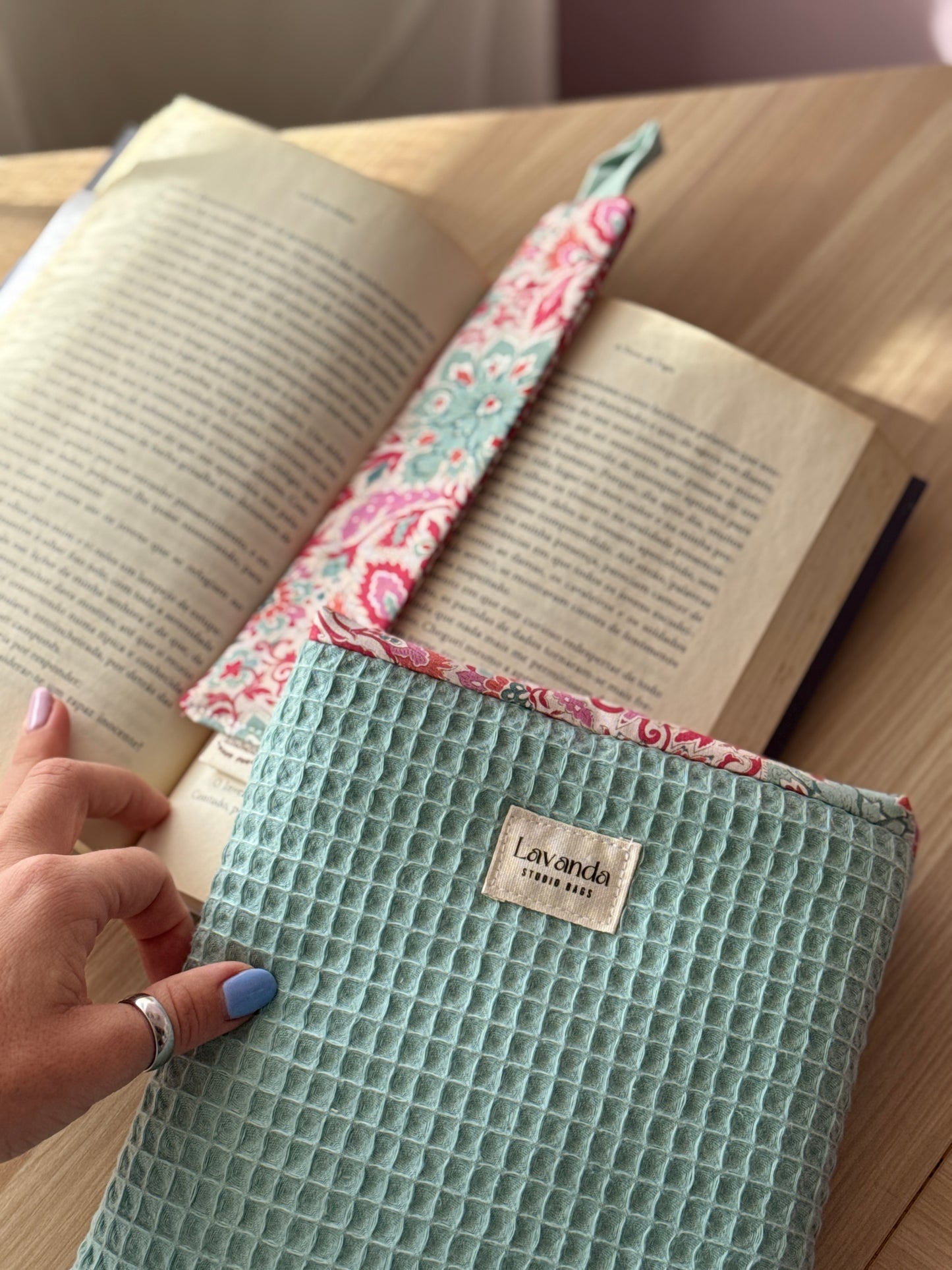 Book cover green waffle and floral wind patter