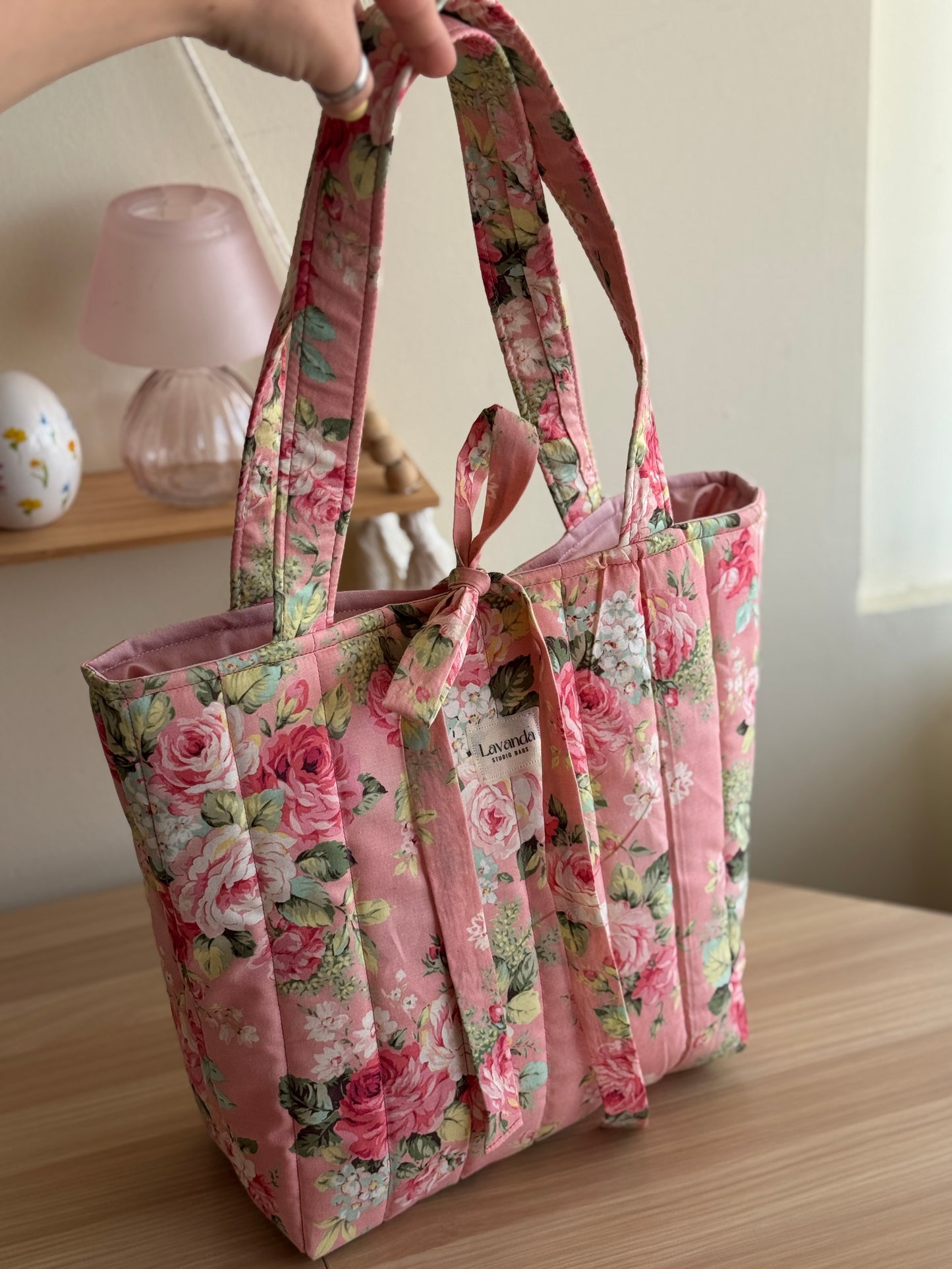 Tote bag Rouse and pink “garden of memories”🌸