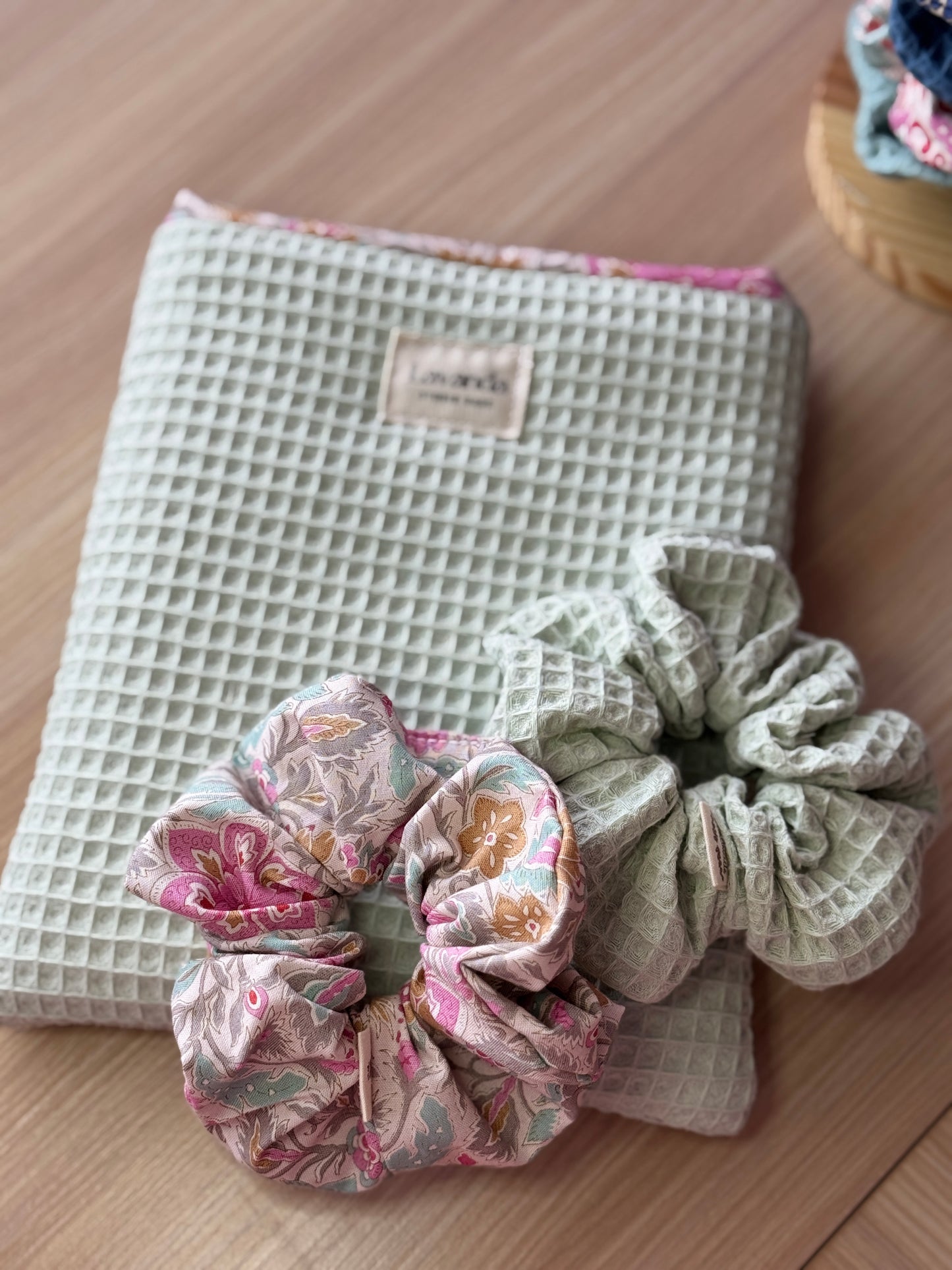 Scrunchie lirio mint waffle 4