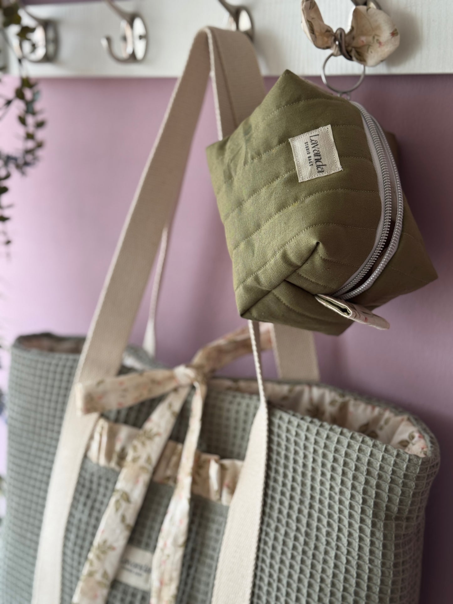 A.Tote bag Dalia green waffle(custom bag)