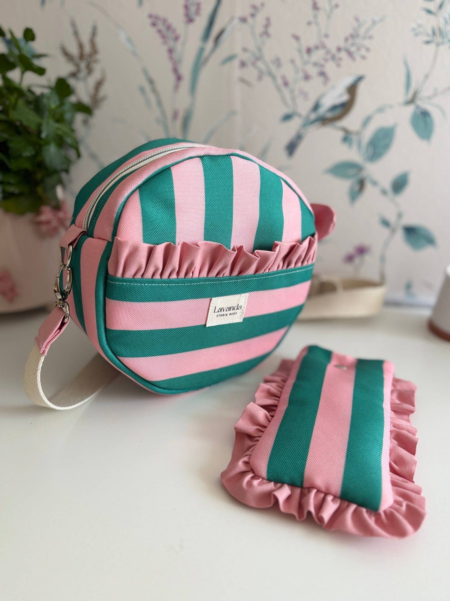 Glasses case pink and green