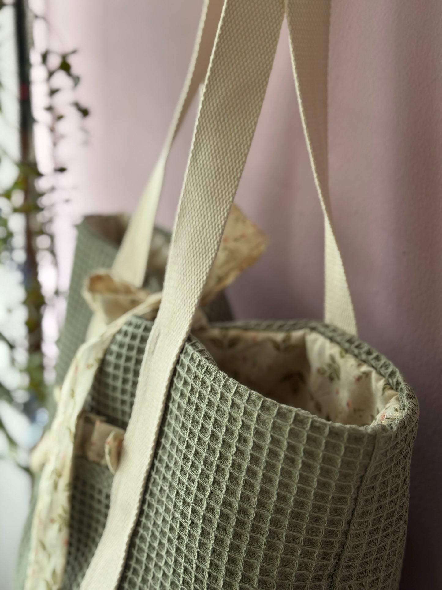 A.Tote bag Dalia green waffle(custom bag)