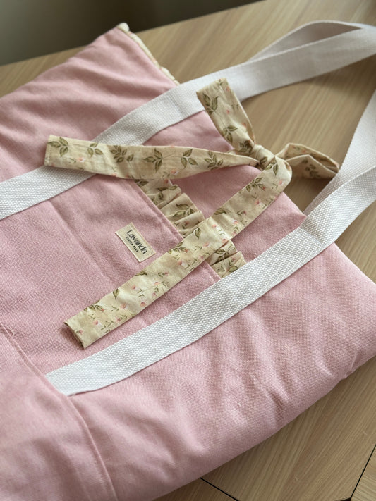 A. Tote bag playita culla cotton ,pastel pink