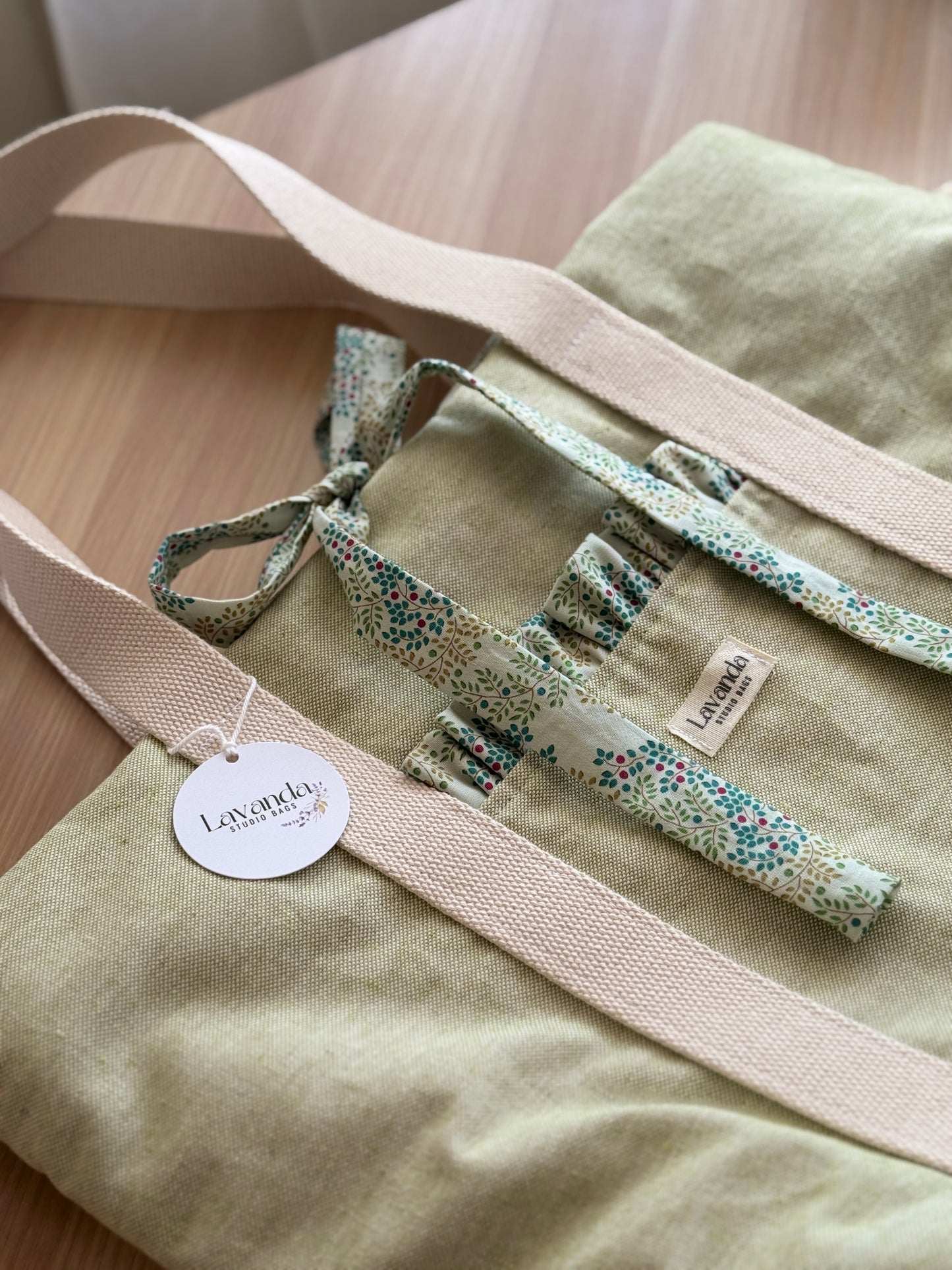 A.Tote bag playita , culla cotton, Apple green.