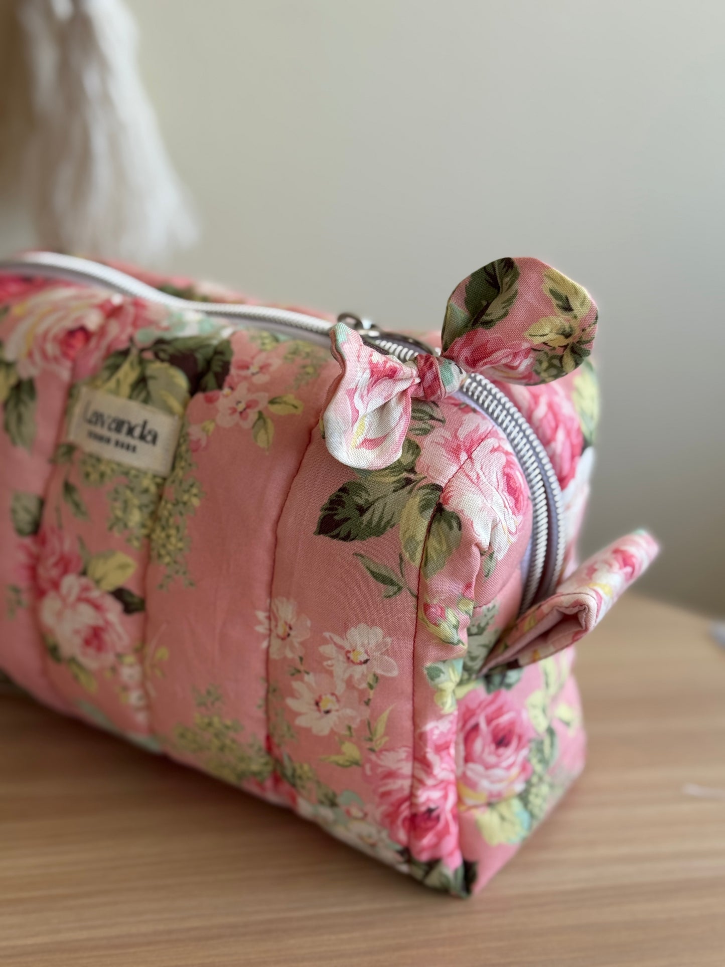 Cosmetic bag floral rouse . “garden of memories”