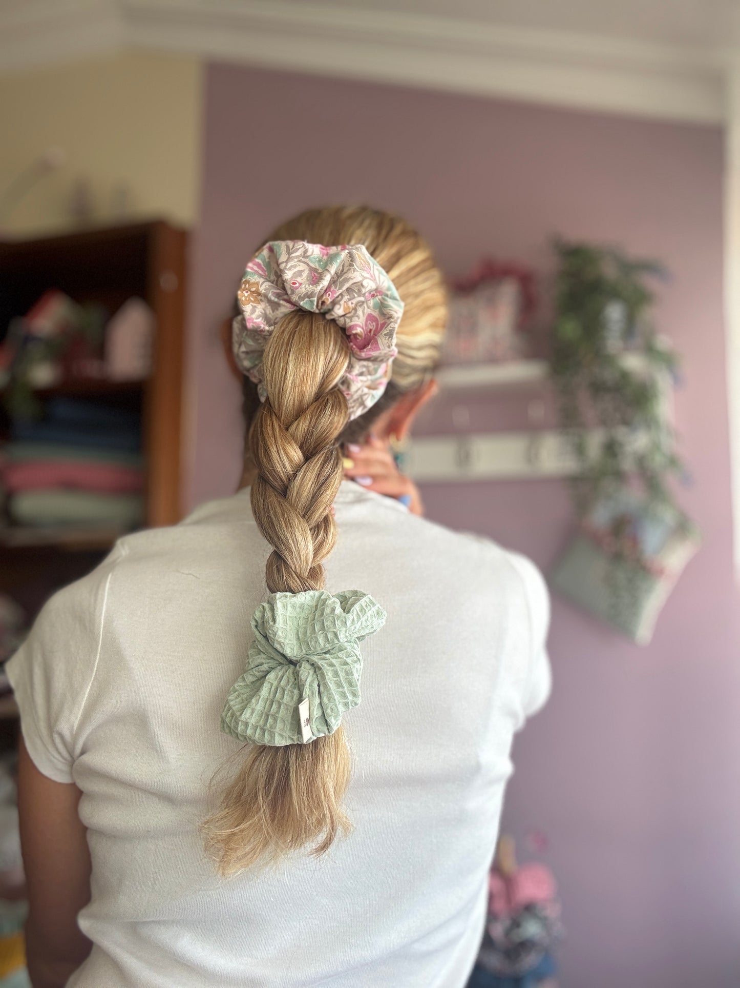 Scrunchie lirio mint waffle 4
