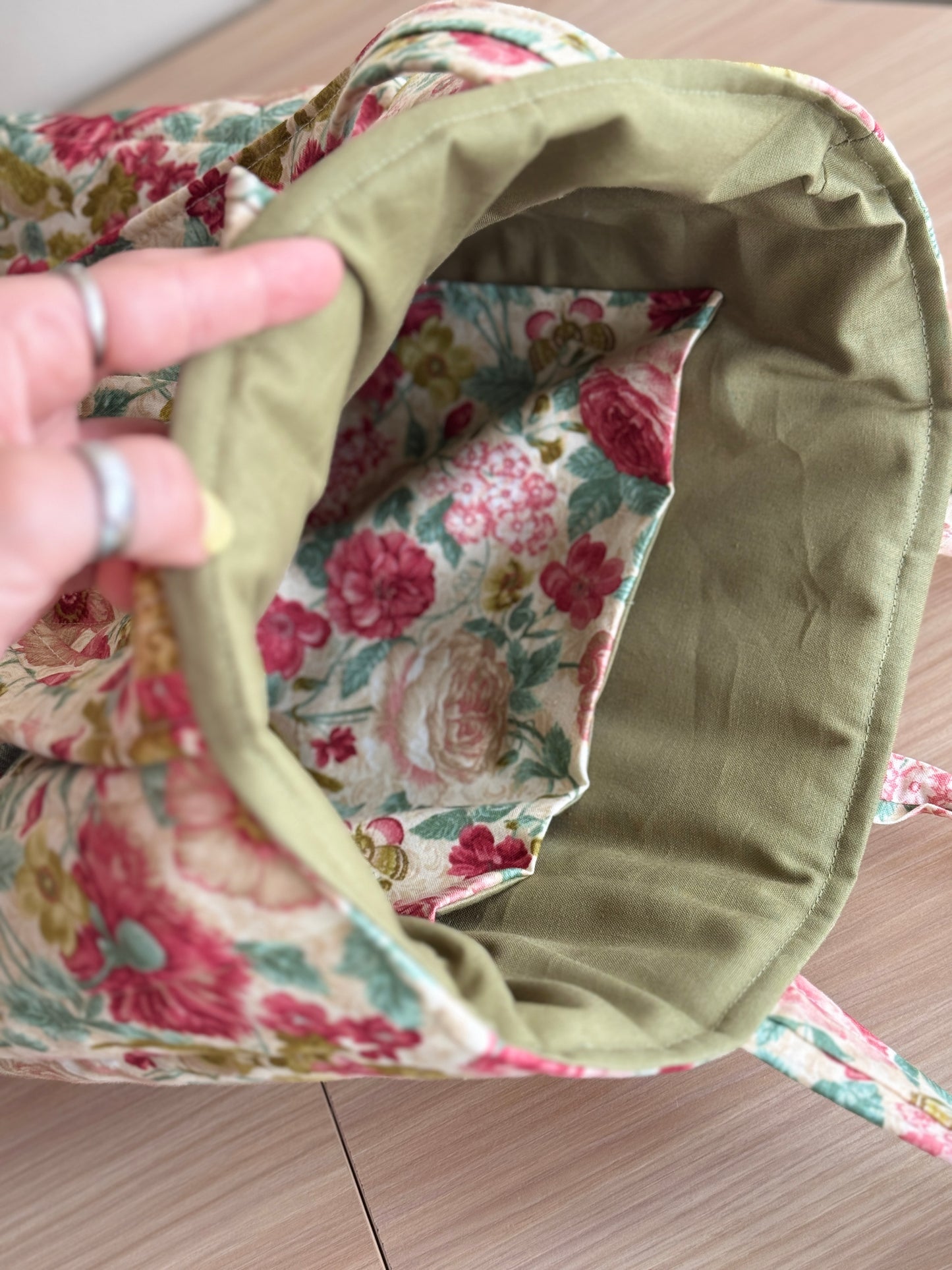 Tote bag Rouse and green “garden of memories”🌸