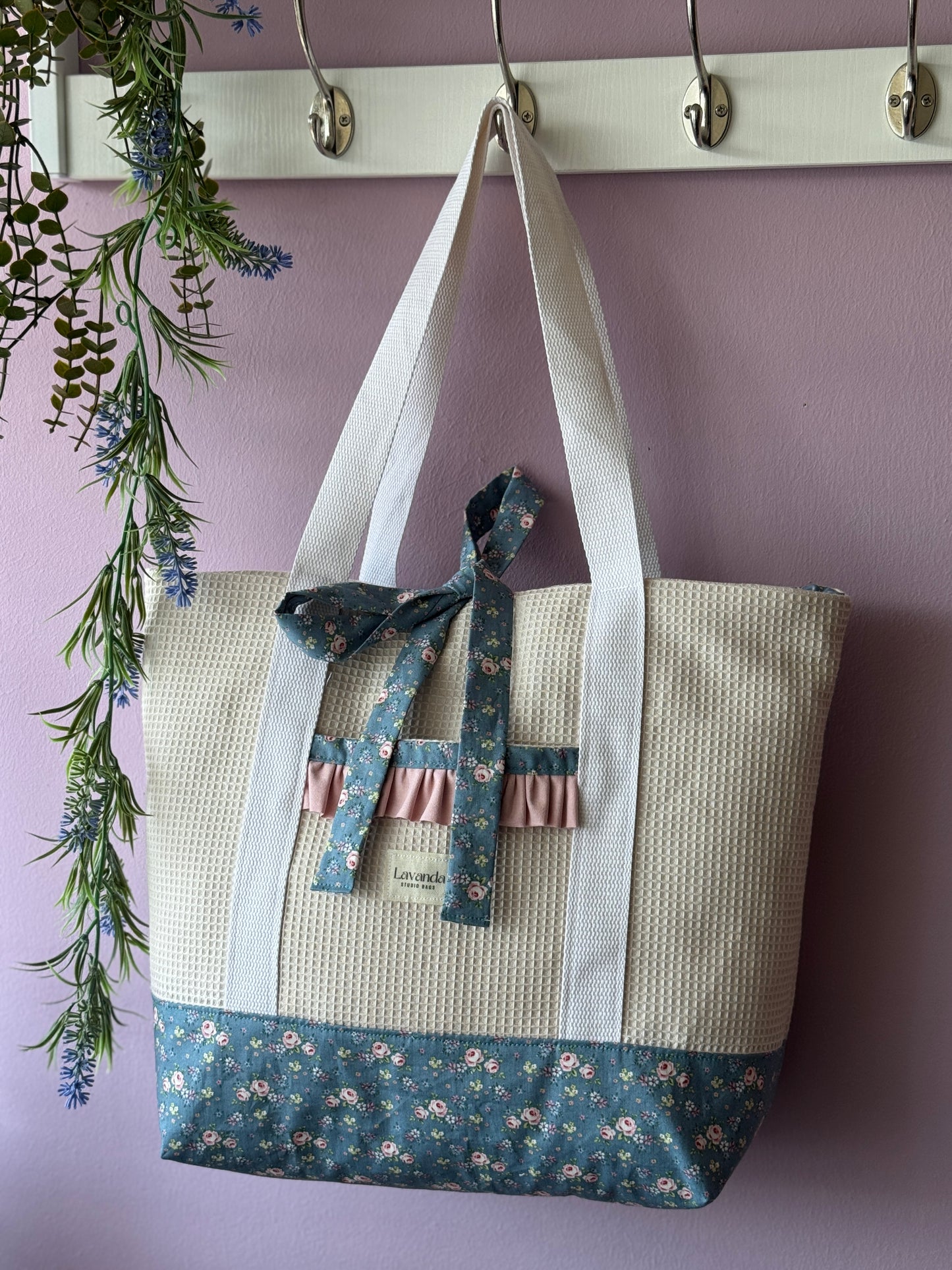 A.Tote bag Dalia beige waffle(custom bag)