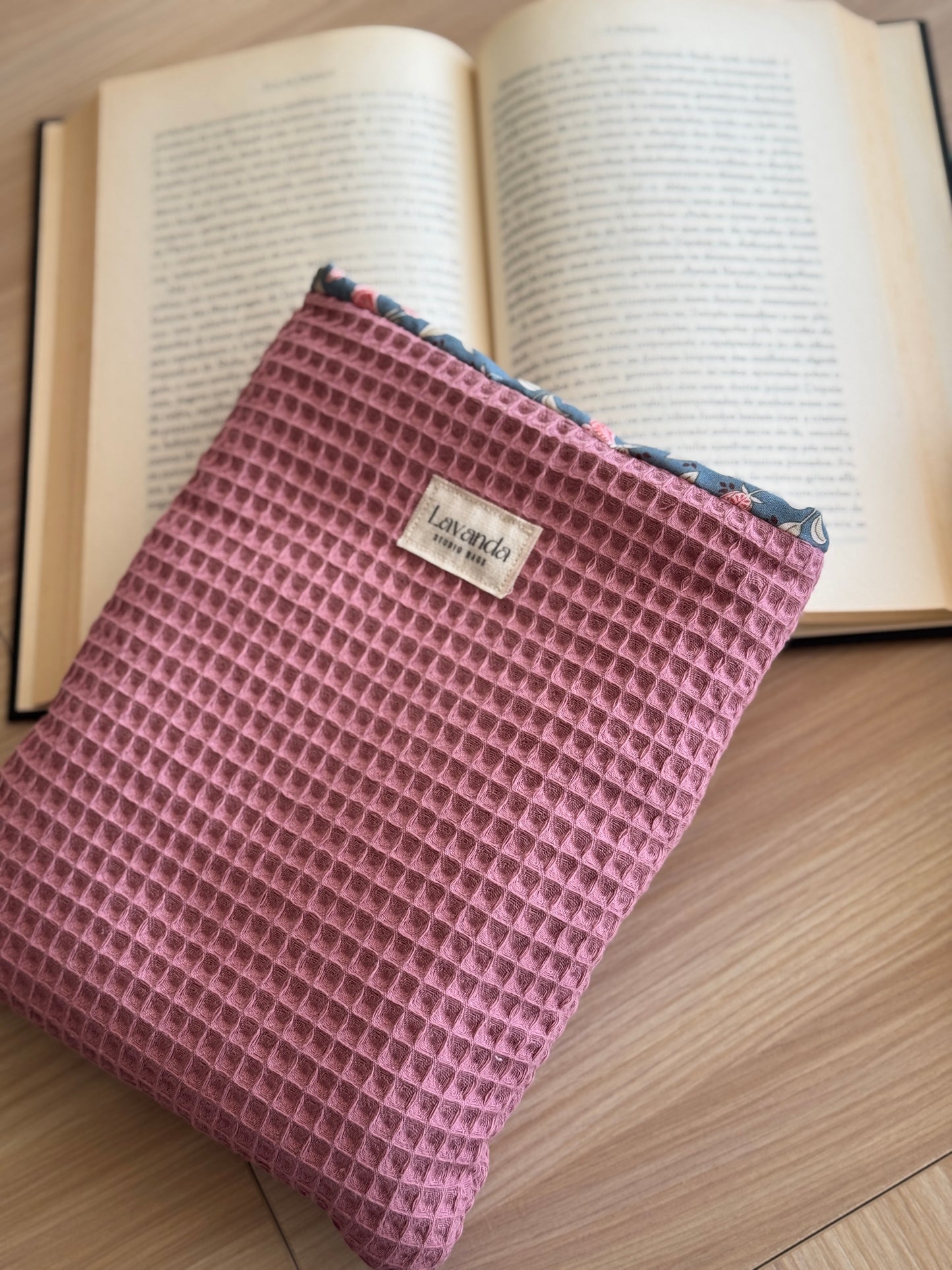 Book cover pink waffle and floral wind patter