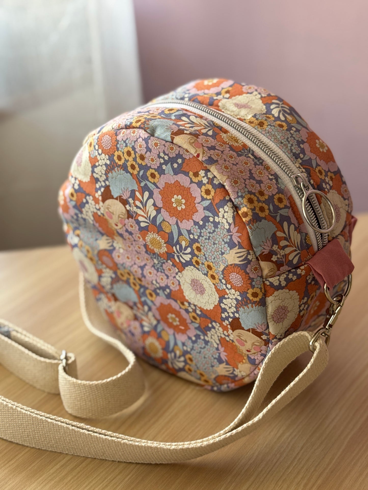 Round shoulder bag jazmín + scrunchie 🌸1