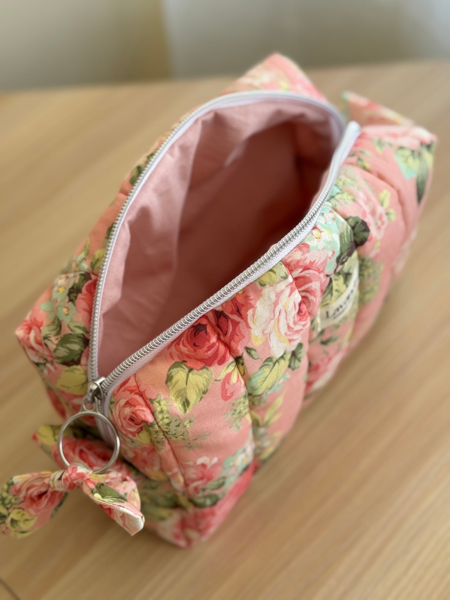 Cosmetic bag floral rouse . “garden of memories”