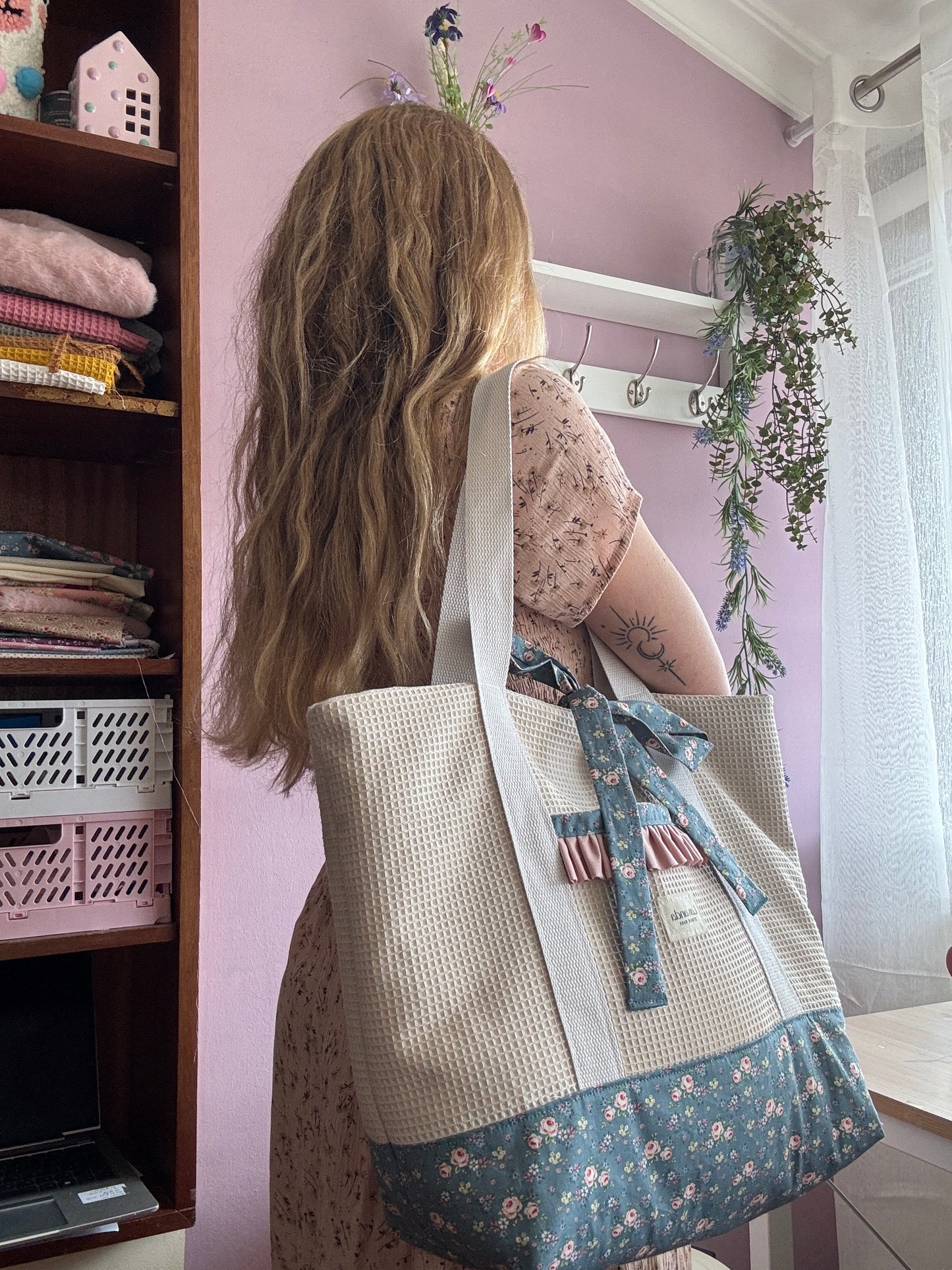 A.Tote bag Dalia beige waffle(custom bag)