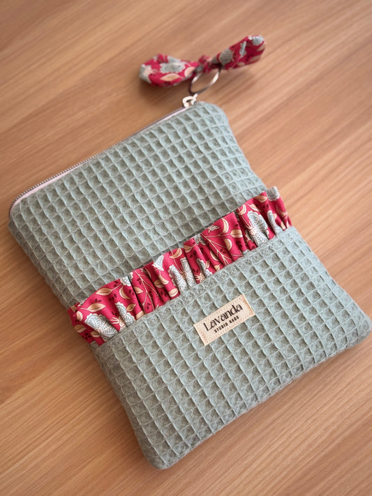 Kindle sleeve mint waffle and dustry red.