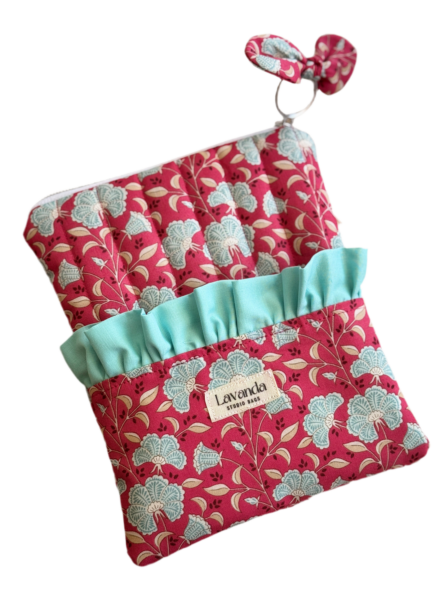 Kindle sleeve dustry red flowers mint.