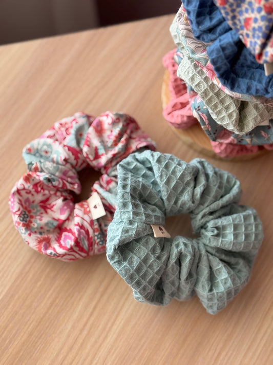 Scrunchie lirio green waffle 5