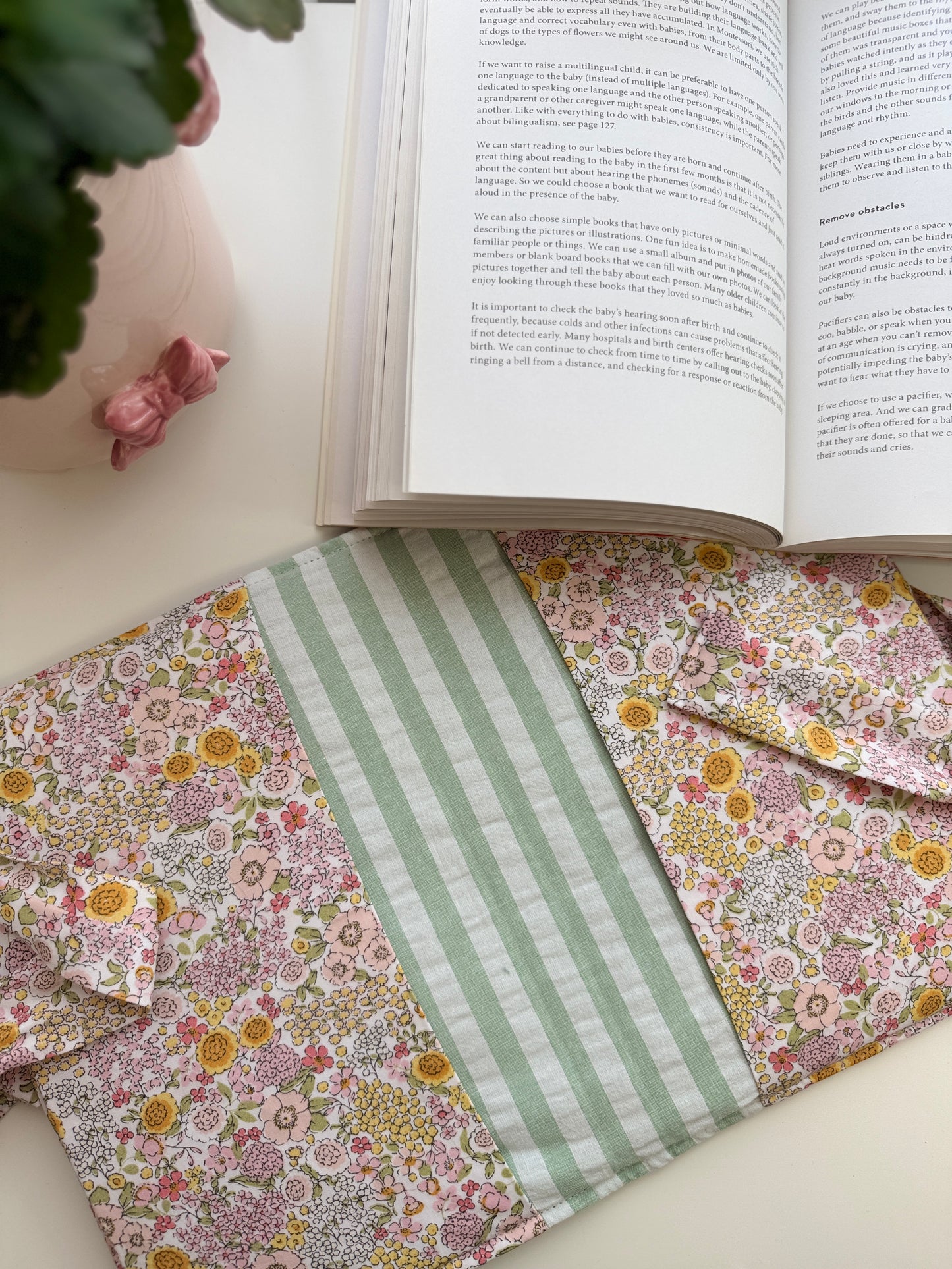 Capa de livro com abas cápsula de pistácio