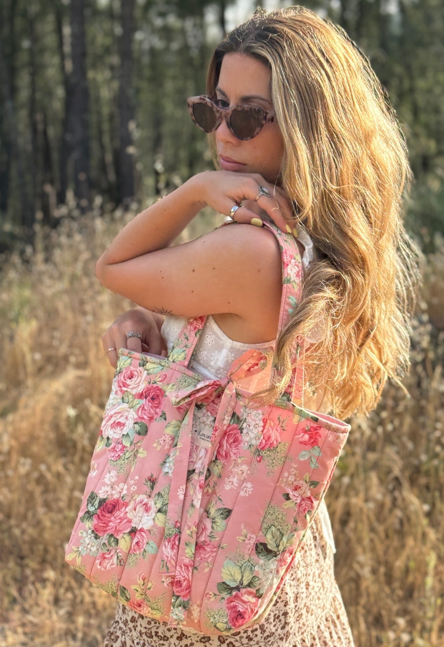 Tote bag Rouse and pink “garden of memories”🌸