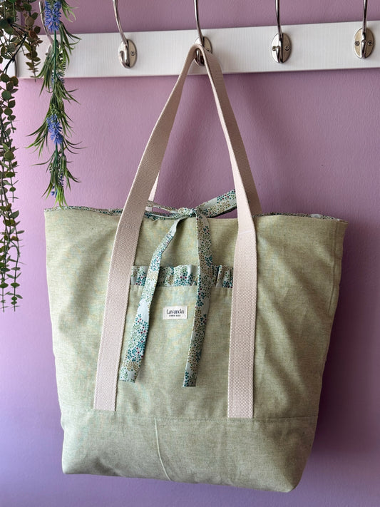 A.Tote bag playita , culla cotton, Apple green.