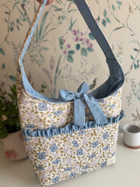 New Iris bag🌸 camel and blue flower