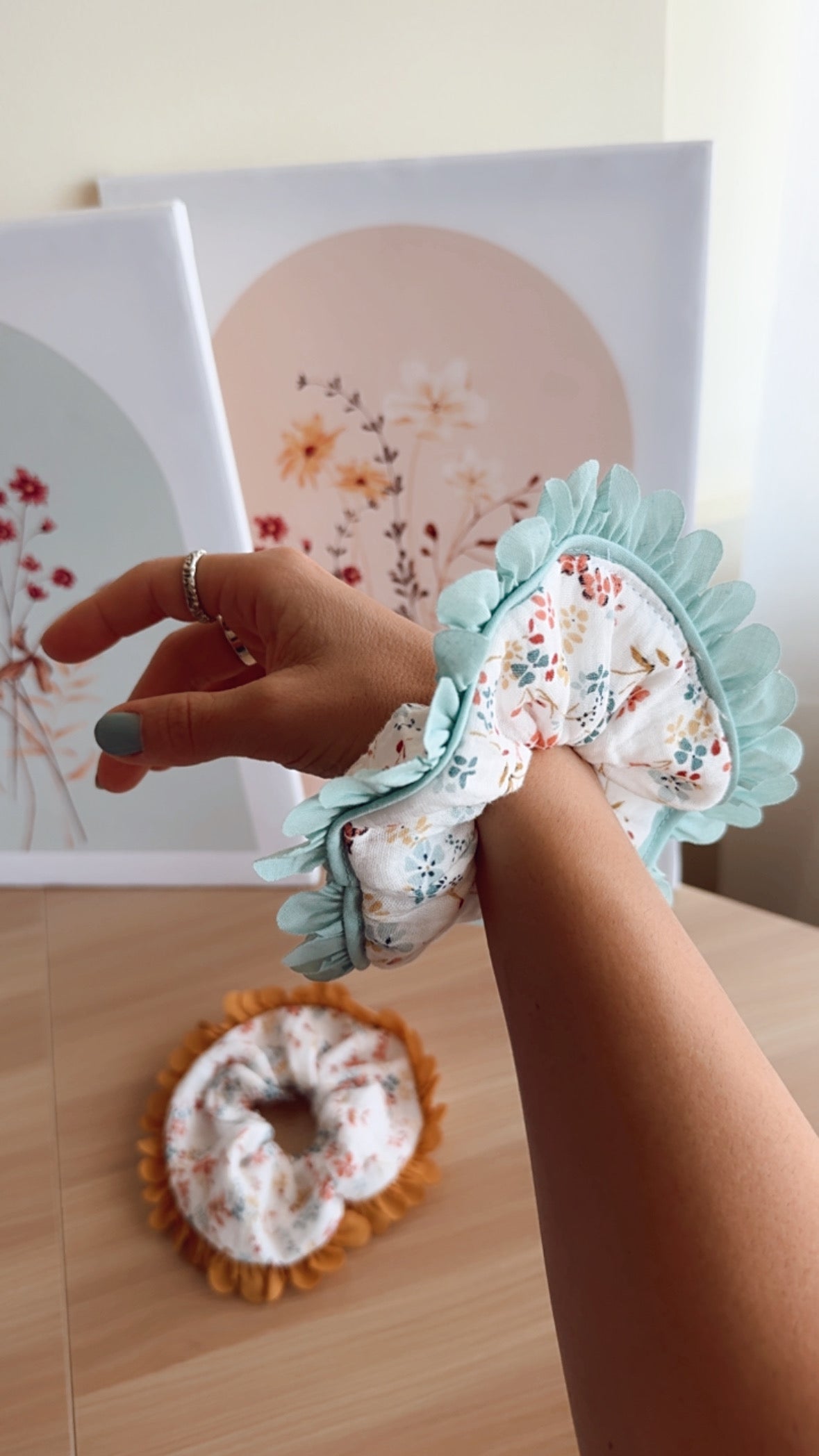 Floral scrunchies