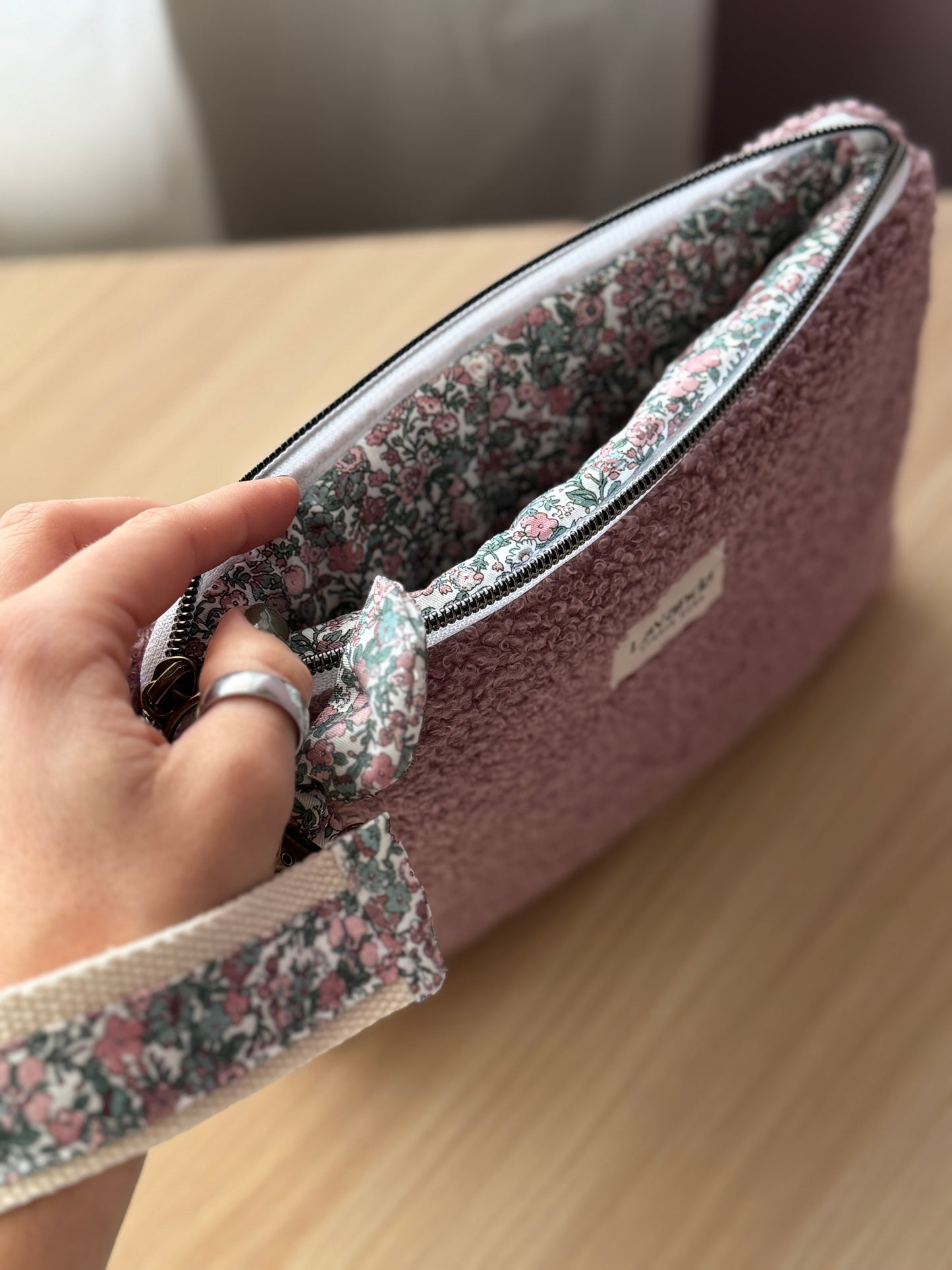 Make up bag teddy pink