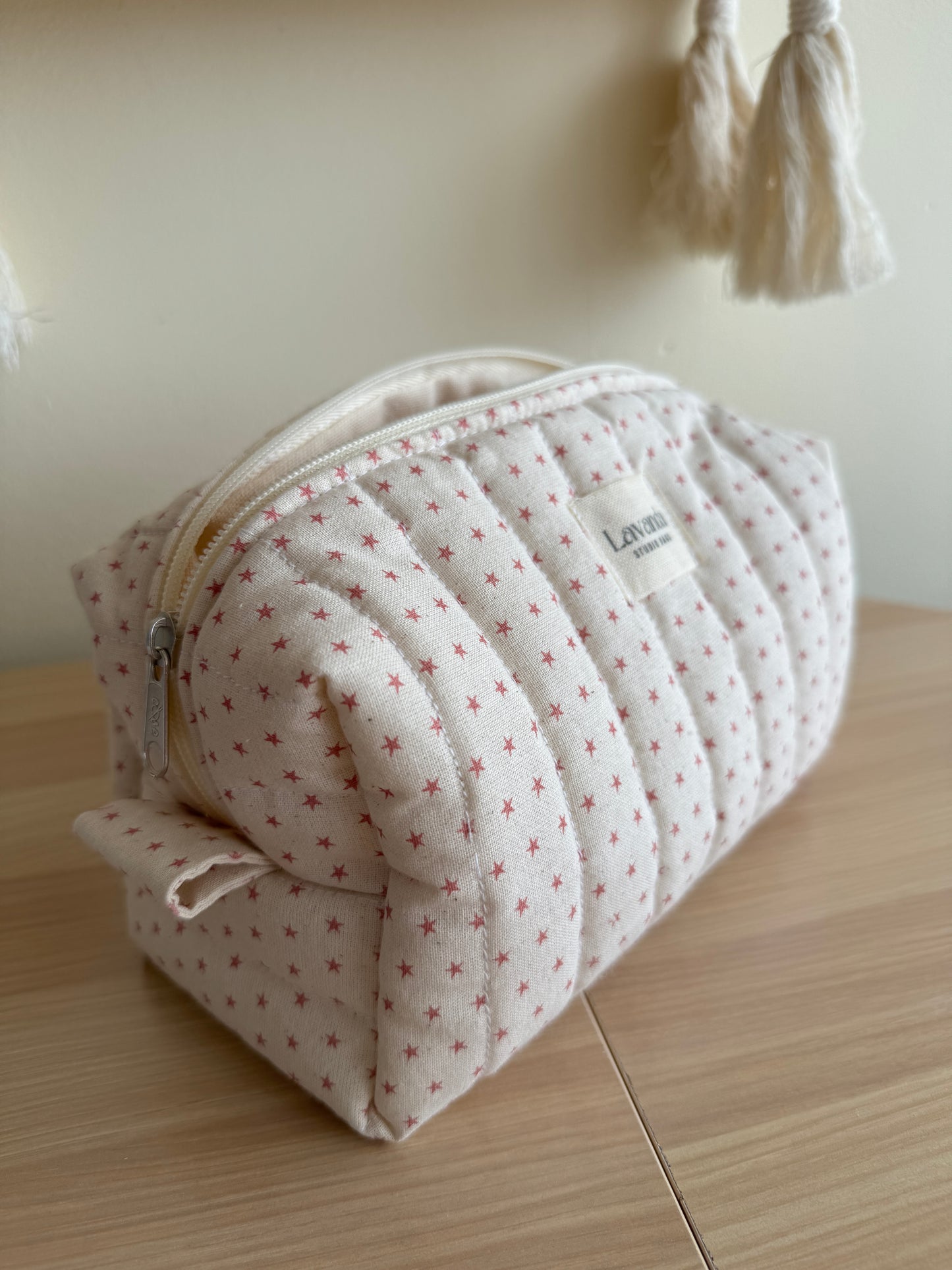 Bolsa de maquiagem estrela rosa