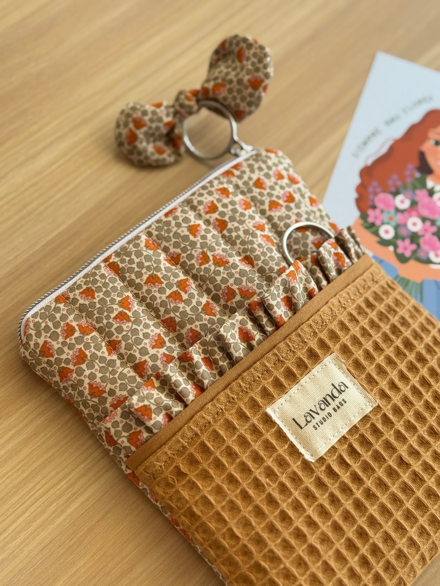 Kindle sleeve waffle and Orange flower