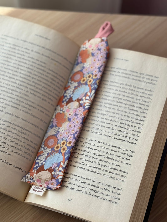 Book marker face and flower