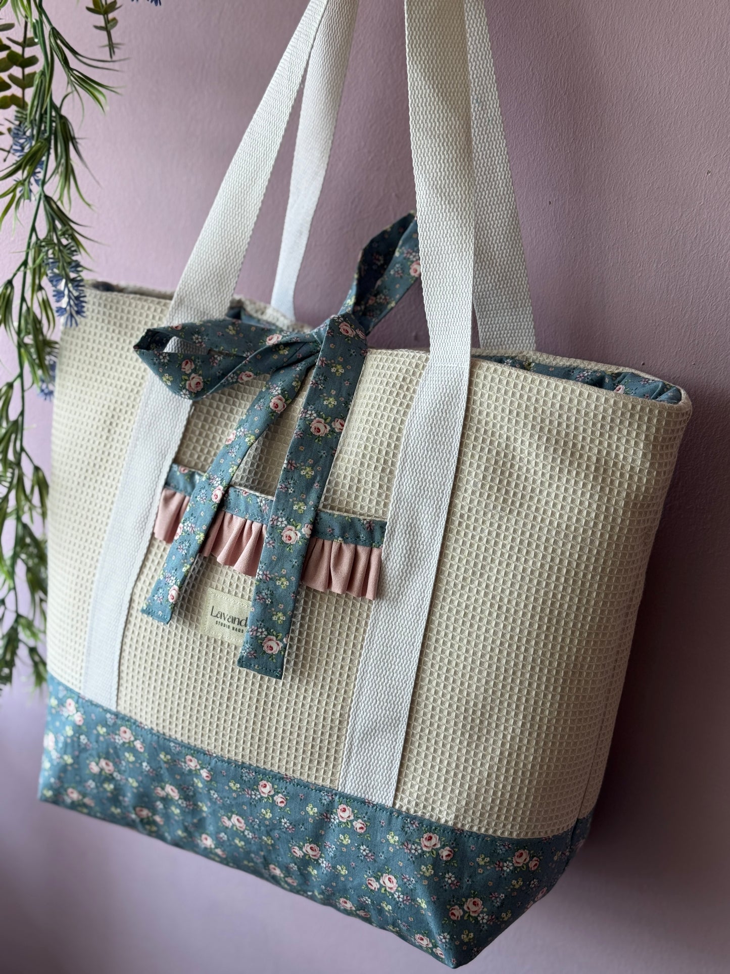 A.Tote bag Dalia beige waffle(custom bag)