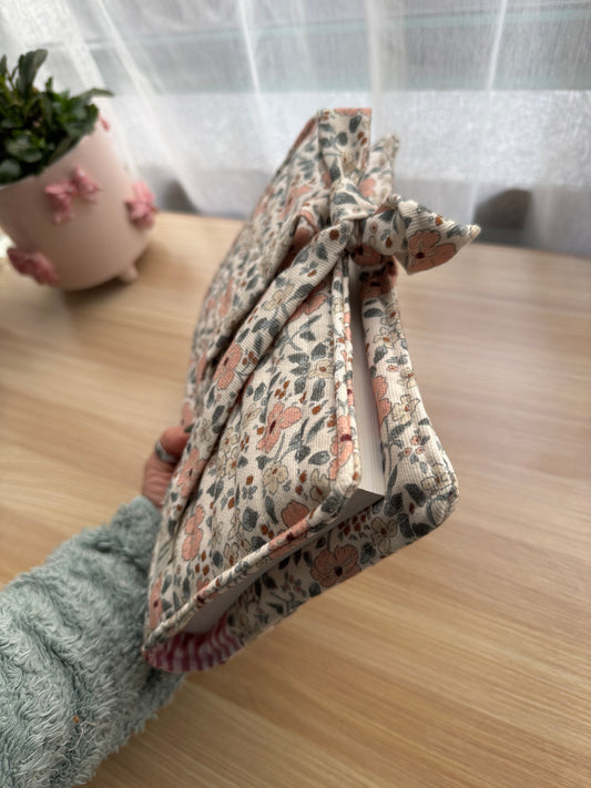 Book cover with flaps pastel flowers