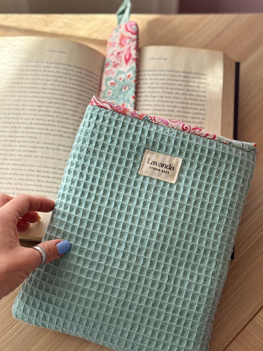 Book cover green waffle and floral wind patter
