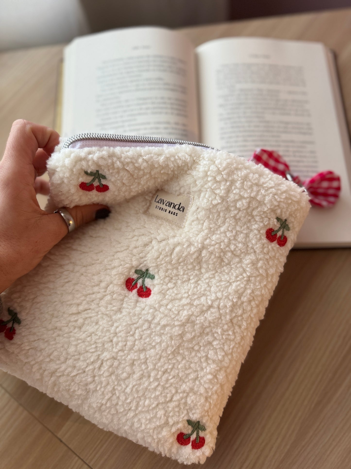 One left! Book cover teddy cherry with zip