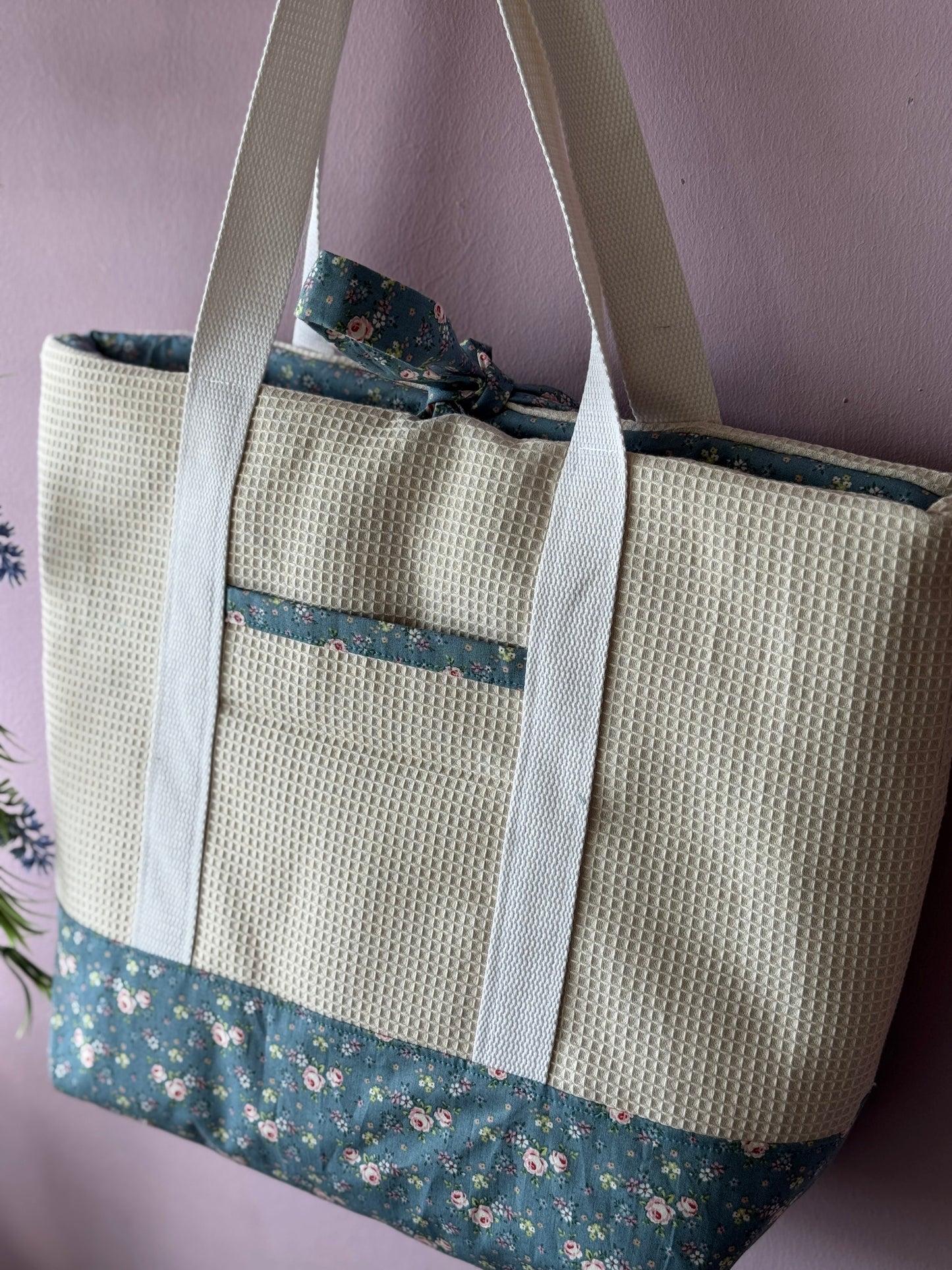 A.Tote bag Dalia beige waffle(custom bag)