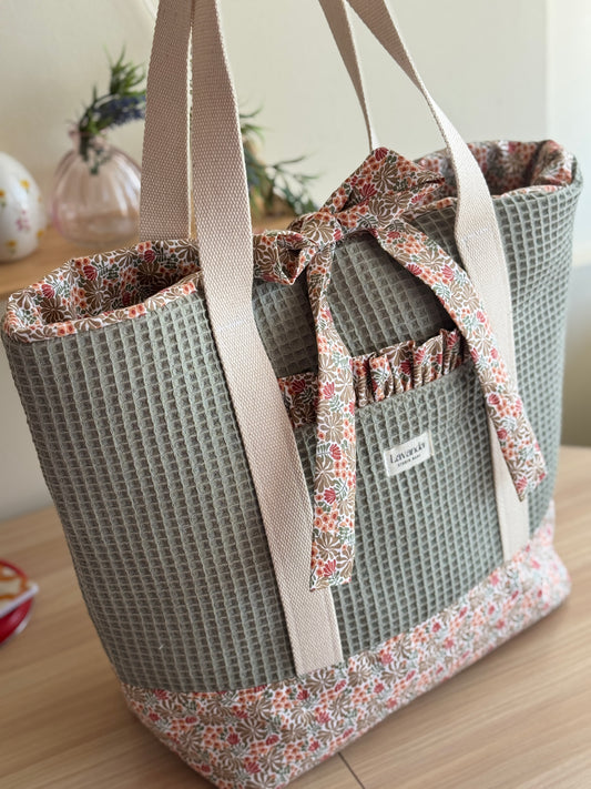 A.Tote bag Dalia green waffle(custom bag)
