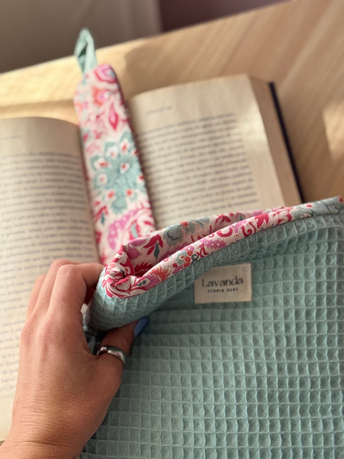 Book cover green waffle and floral wind patter