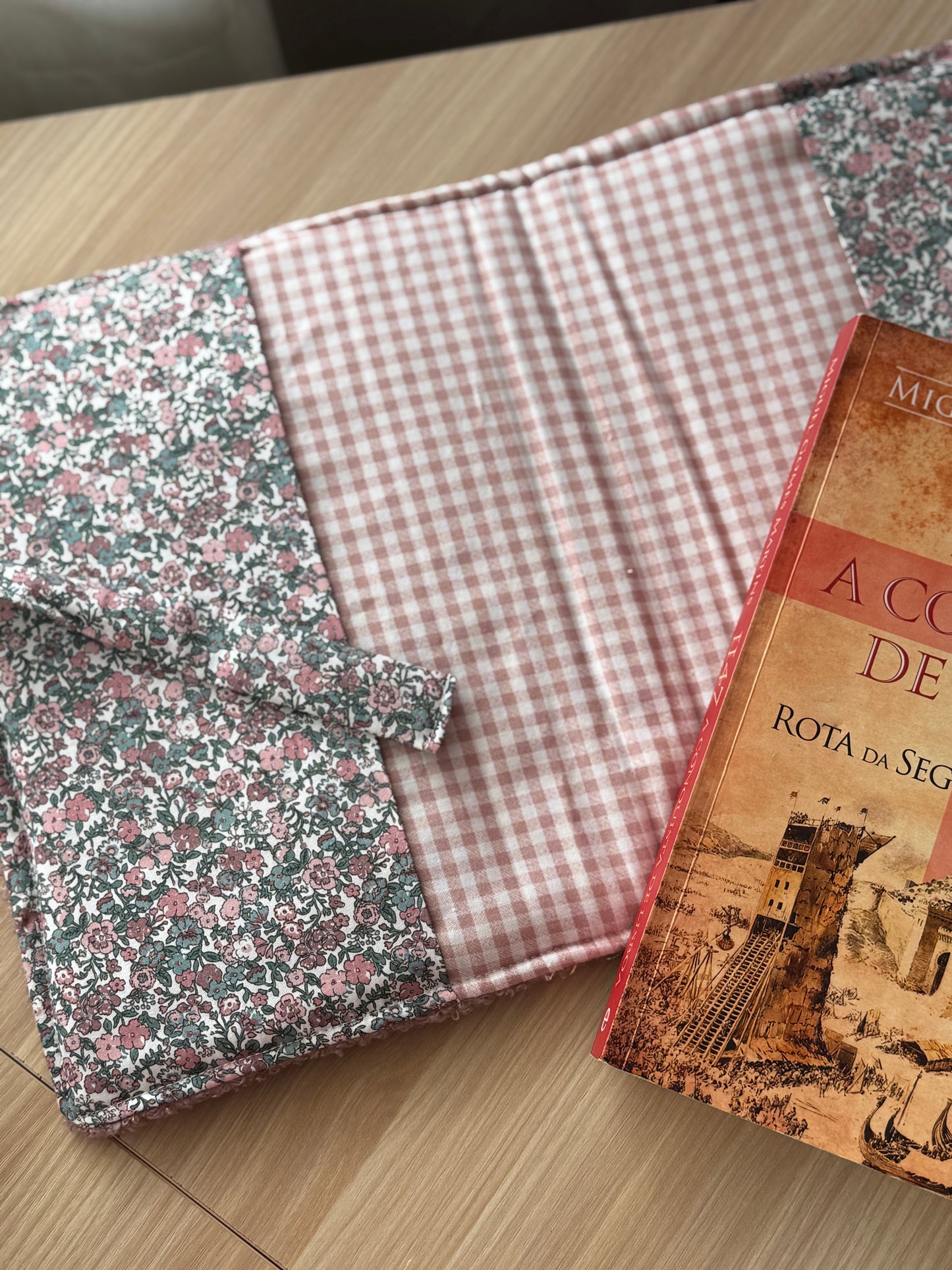 Book cover with flaps teddy old pink