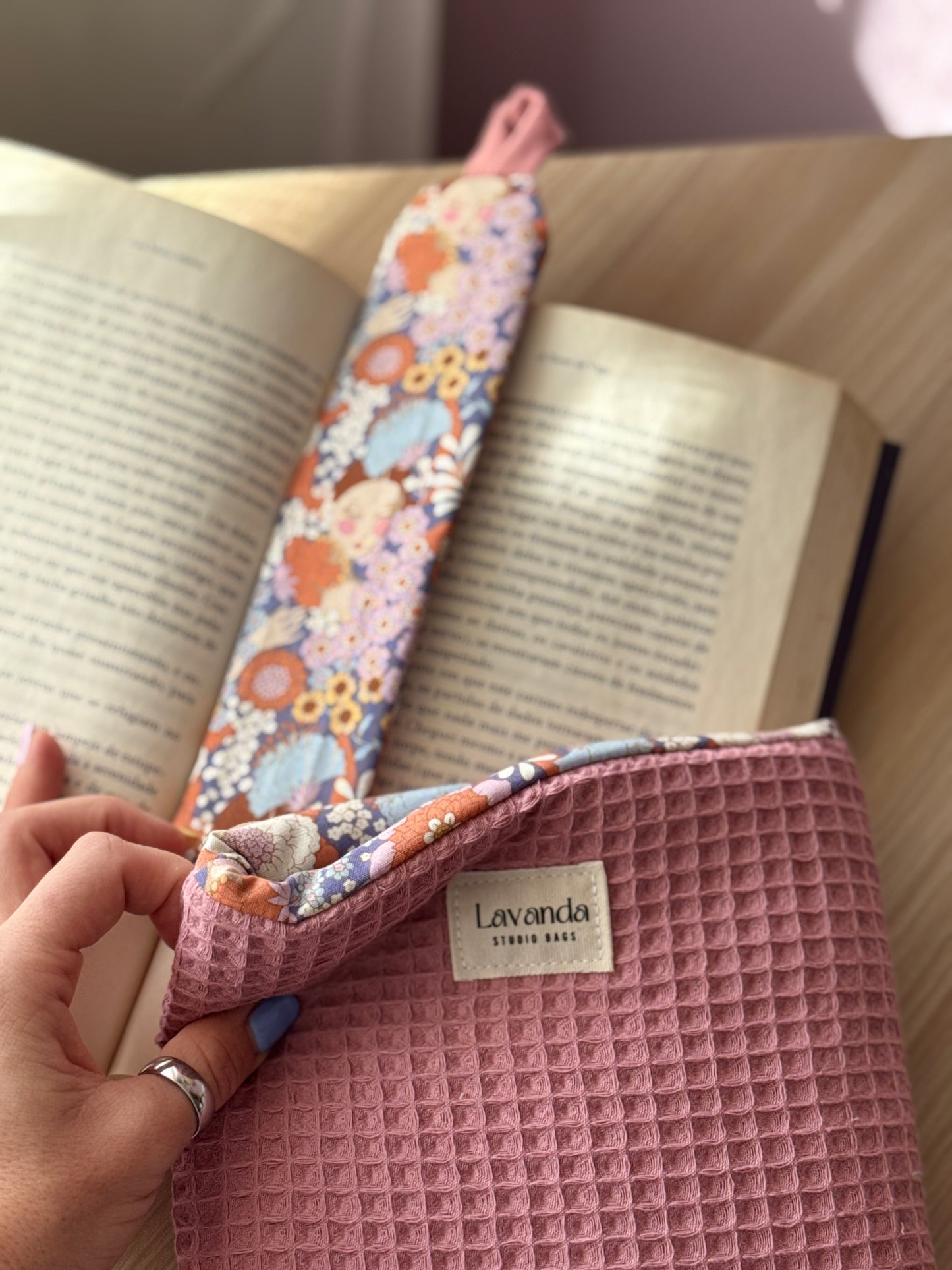 Book marker face and flower