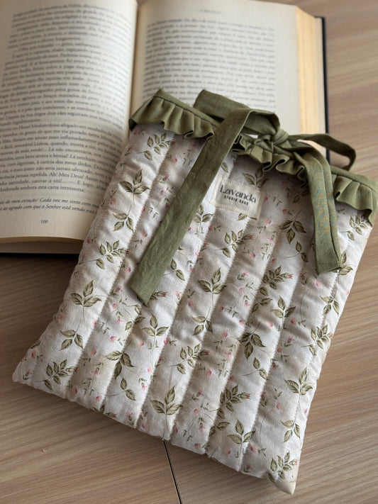 Book cover beige and green flowers