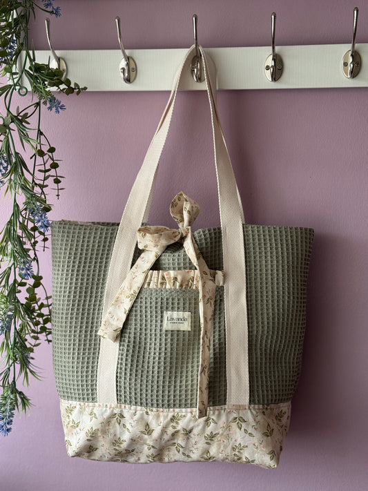 Tote bag green waffle(custom bag)