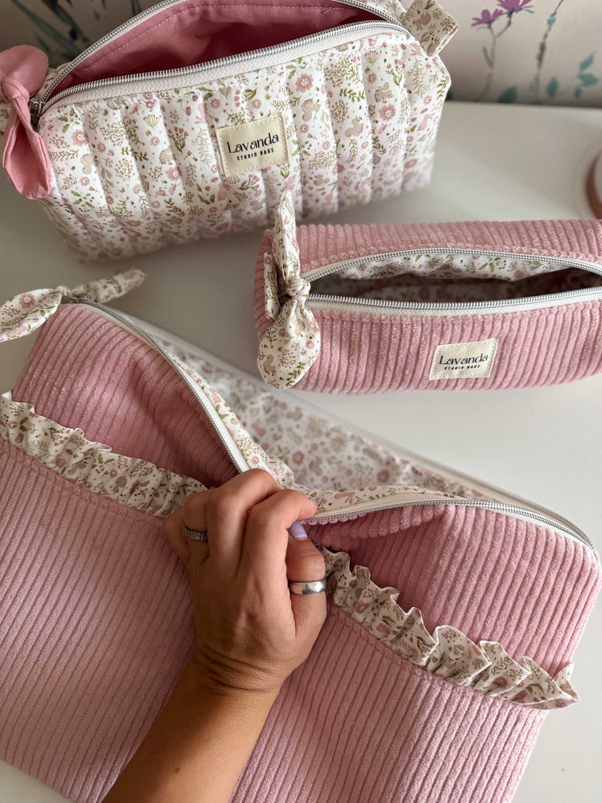 Floral laptop/ iPad/ tablet case pink pana