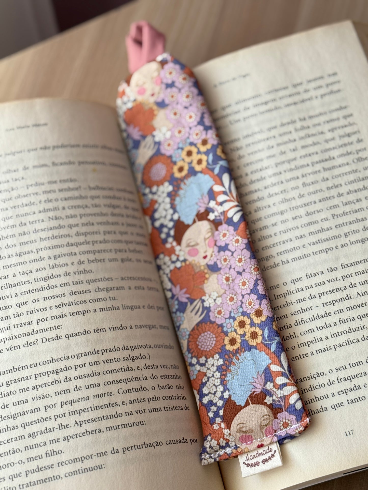 Book marker face and flower