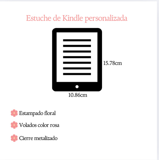 Estuche floral personalizado para kindle.