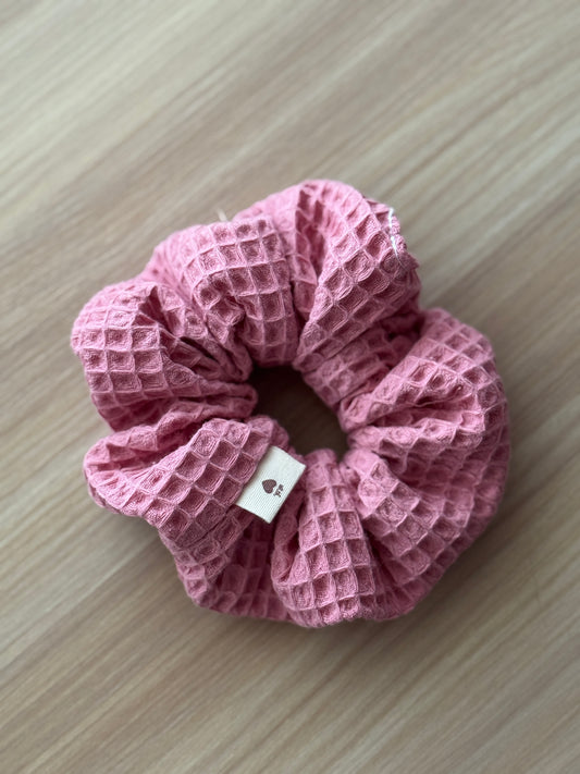 Scrunchie lirio pink waffle 8