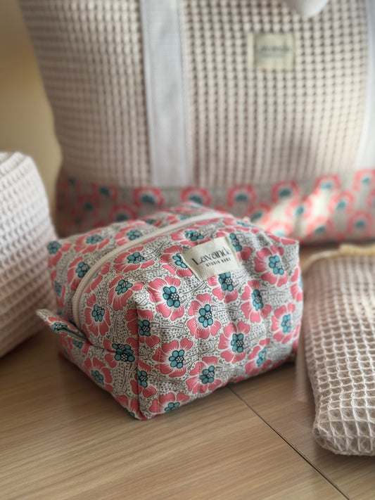 Mini floral cosmetic bag