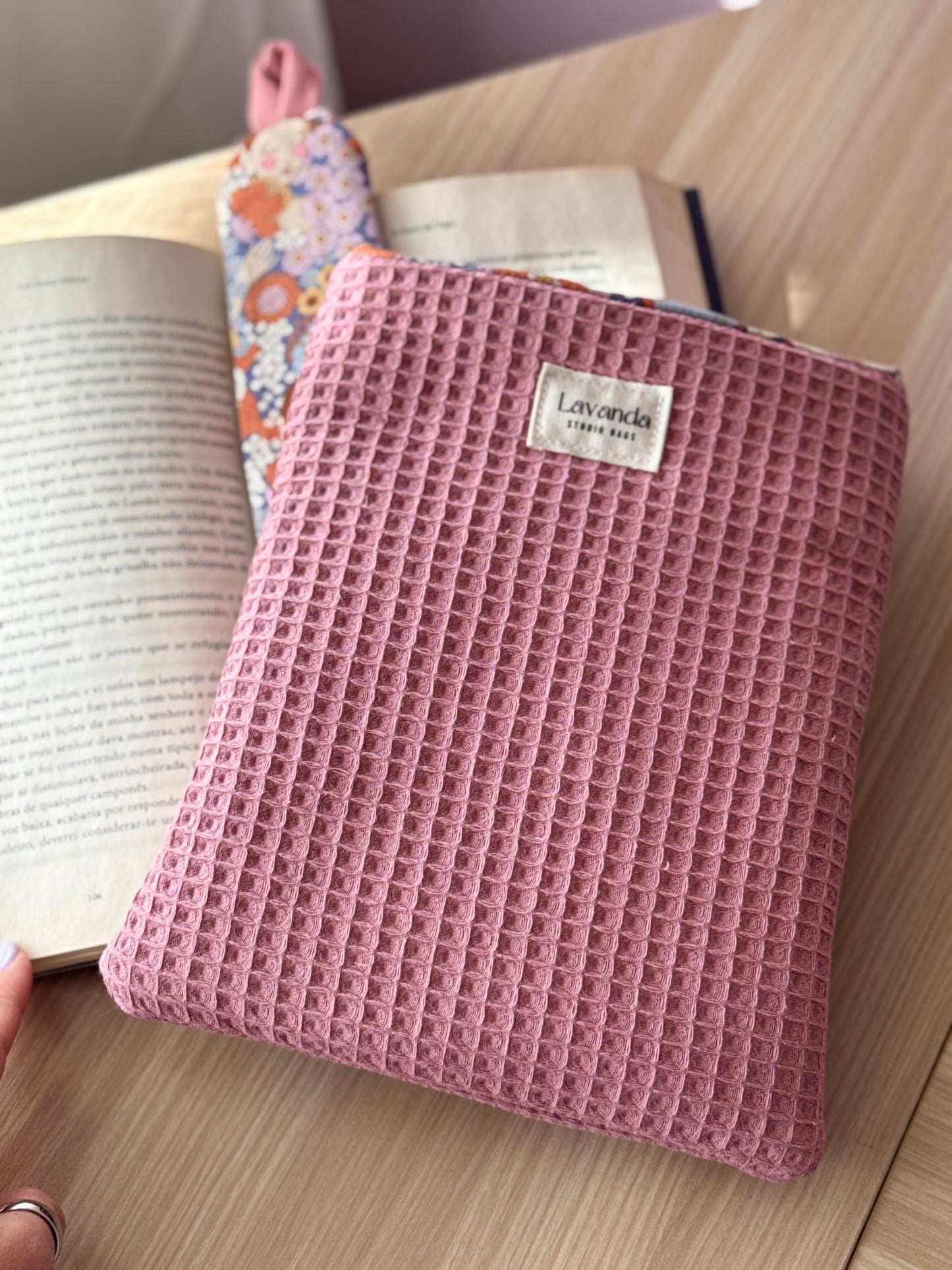 Book cover pink waffle and floral wind patter