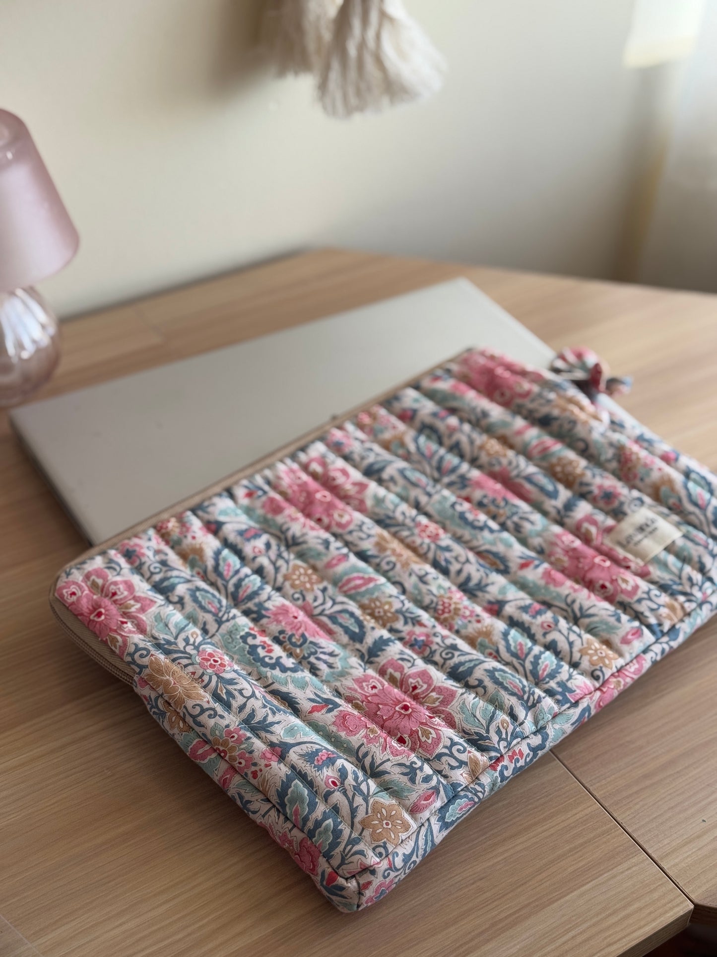 Floral laptop case skyler blue.