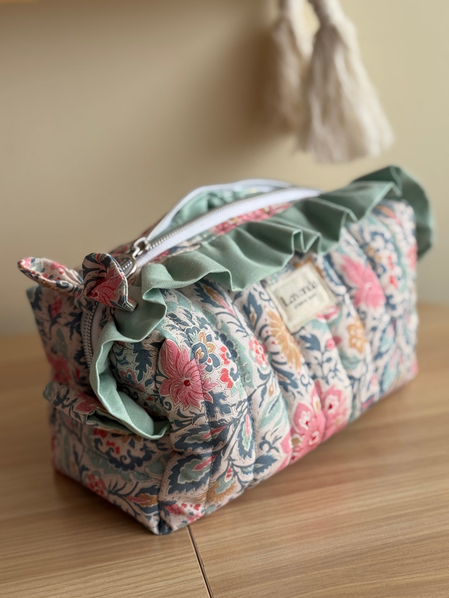 Cosmetic bag floral skyler blue.